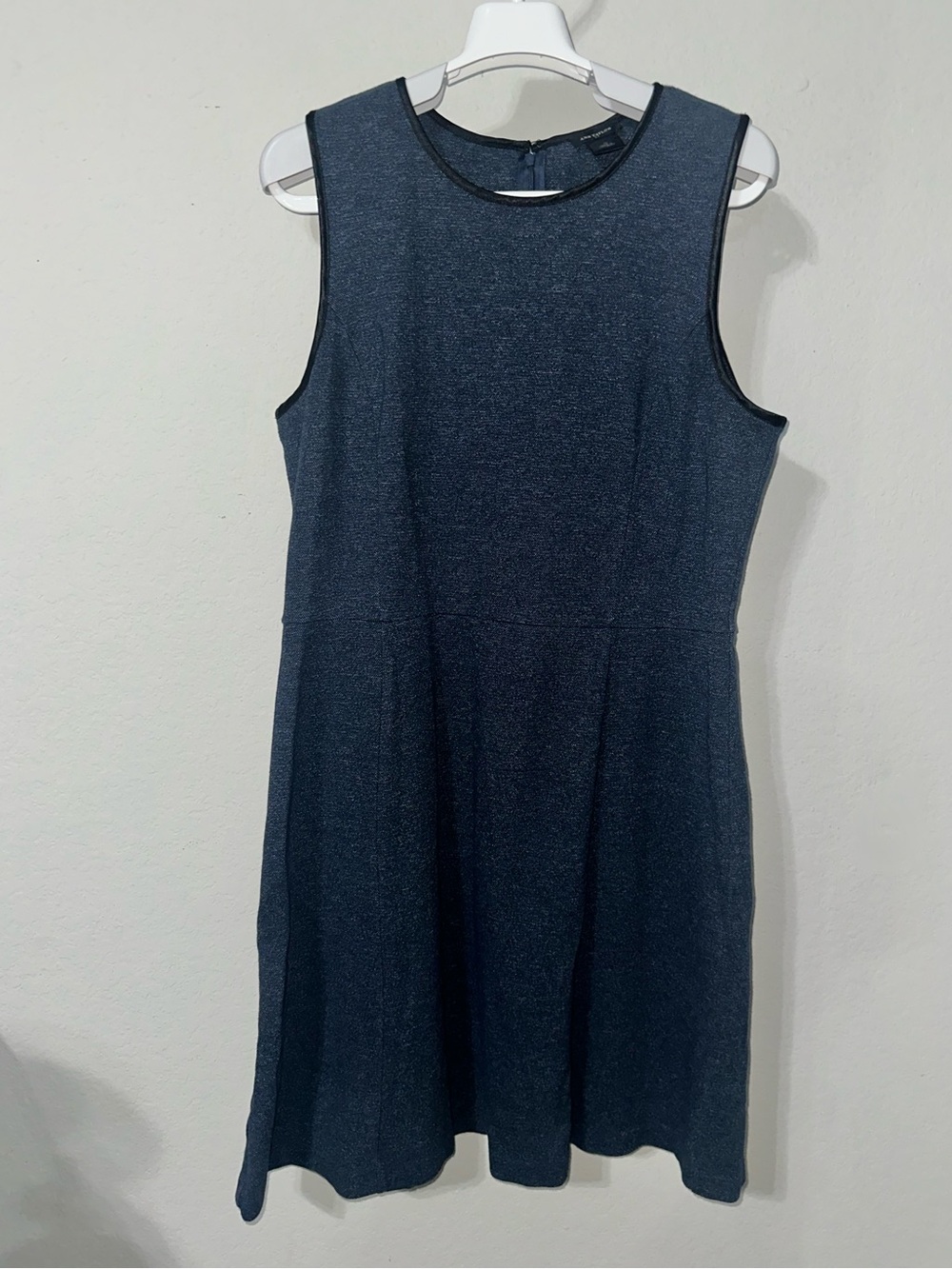 Ann Taylor Blue with Black Trim Dress Size 10 - Picture 2 of 8
